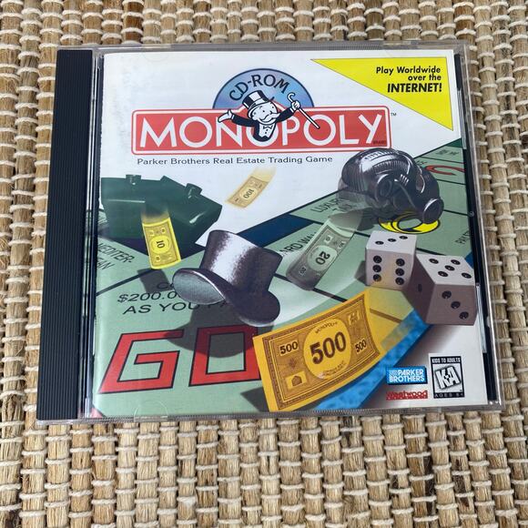 Vtg 1997 Monopoly CD-ROM Version of Classic Board Game 2-8 Players 44036 - Picture 1 of 8